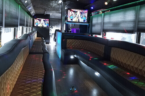 Party bus TV screens